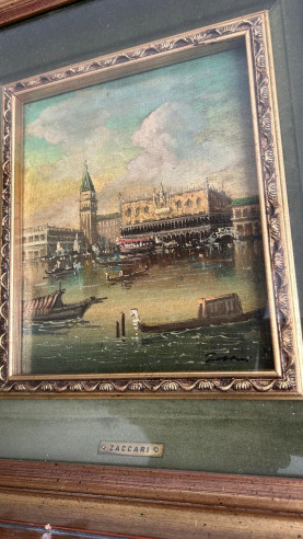 Canal de Venecia, firmado por ZACCARI, bonita embarcación con cristal.